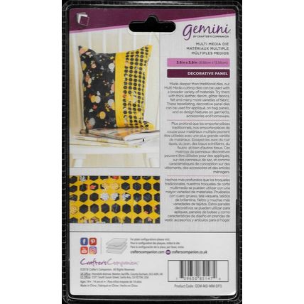 Crafter's Companion. Gemini. Decorative Honeycomb Hexagon Panel Die. Die Cutting