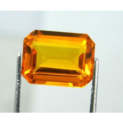 6.75 Ct Natural Emerald Shape Yellow Citrine Brazilian Loose Gemstone