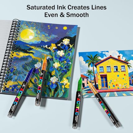 JRQ 240 Colors Acrylic Paint Markers, Brush Tip Acrylic Paint Pens for Wood Rock