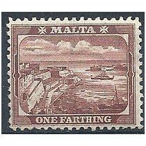 Malta 1899 SG31 1/4d Brown Mounted Mint .