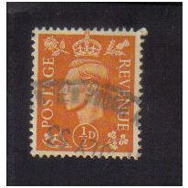 1950 GB GEORGE V1 1/2D ORANGE F/U SG503