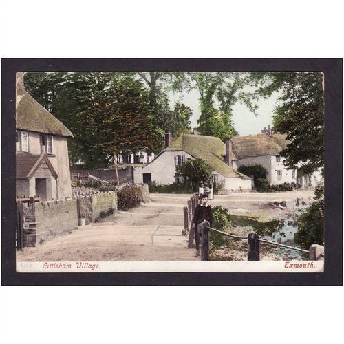DEVON POSTCARD - LITTLEHAM VILLAGE, EXMOUTH - NICE COLOURED - 1904 USED