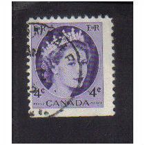 1954 canada queen elizabeth11 4c f/u sg466b