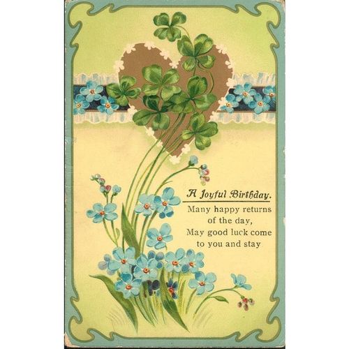 Vintage GB Birthday Card - A Joyful Birthday - SB - 808 H
