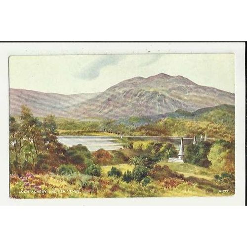 A1177 Scotland LOCH ACHRAY & BEN VENUE Valentine "Art Colour" Postcard