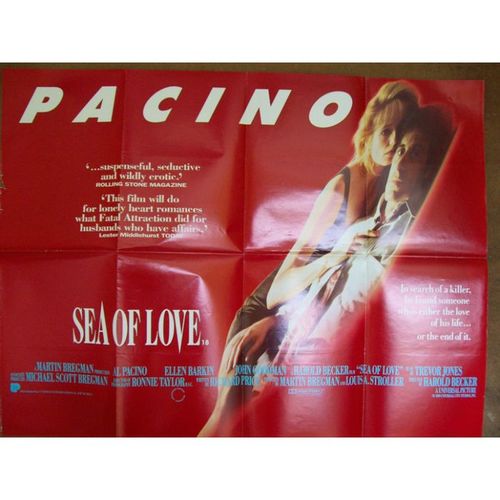 SEA OF LOVE Al Pacino, Ellen Barkin 1989 Movie Quad Poster
