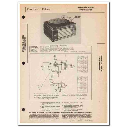 dynavox model swingmaster 2-tube phonograph sams photofact manual