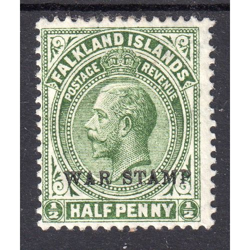 Falkland Islands 1919 Sg70a Yellow Green line perf mounted mint G172