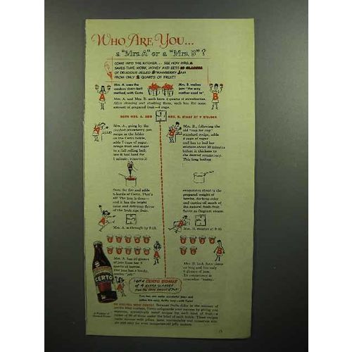 1946 Certo Pectin Ad - Who Are You?