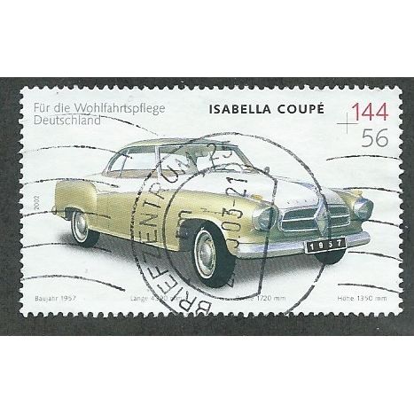 GER 2002 144c +56 'CARS - BORGWARD ISABELLA COUPE' FINE USED (EBID 51-173)