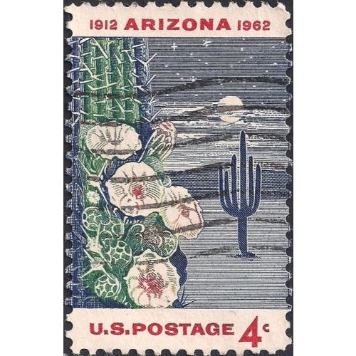 USA, FLOWERS, Arizona, Giant Saguara, blue 1962, 4c