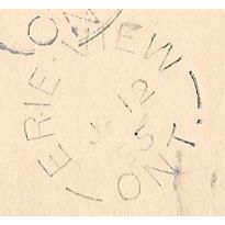 Erie View, Ontario (cl: 1914) split ring cancel, 1895, Norfolk County
