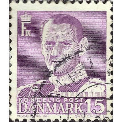 DENMARK, King Frederick IX, violet 1948, 15ore, #4
