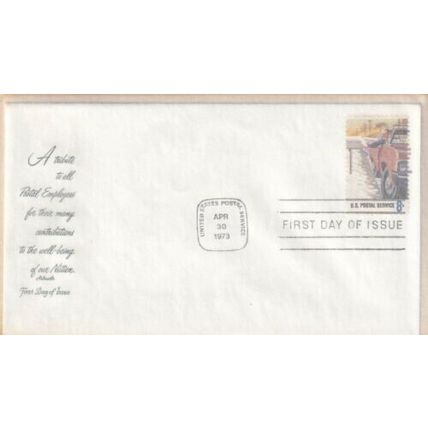 United States 1973 Postal Service Rural Postman FDC Unaddressed VGC