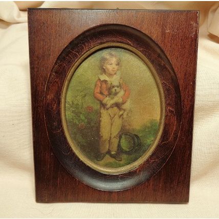 2 Jane Freeman Pictures Chums Wood Frame 5.5 x 6.5 Edward Gross