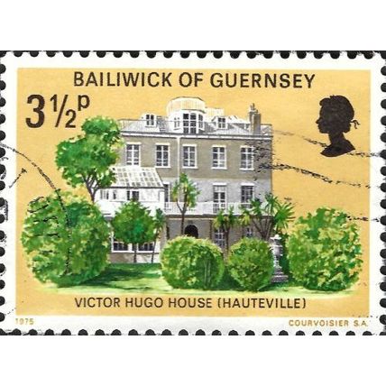 GUERNSEY, Victor Hugo's House in Hauteviille, yellow 1975, 3½p