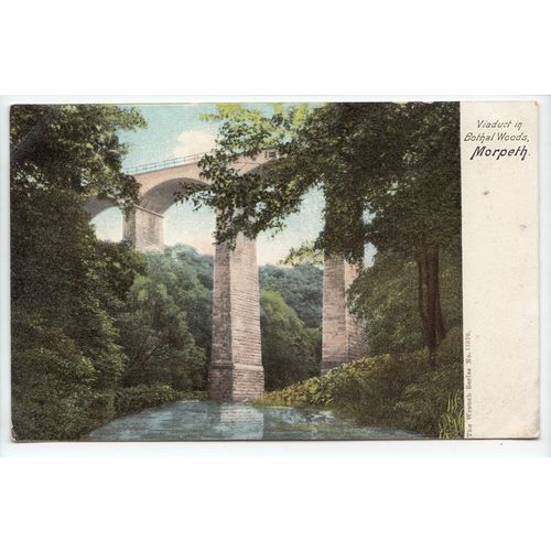Viaduct in Bothal Woods Morpeth Northumberland Wrench Series Postcard 11579