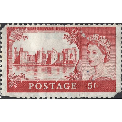 GB, Elizabeth II, Caernarfon Castle, red 1955, 5/-