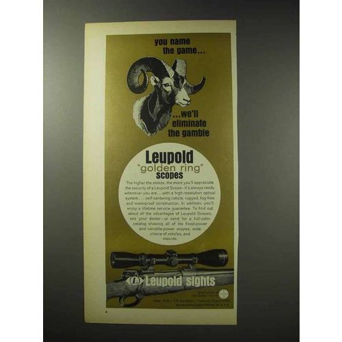 1969 Leupold Rifle Sight Ad - Eliminate the Gamble