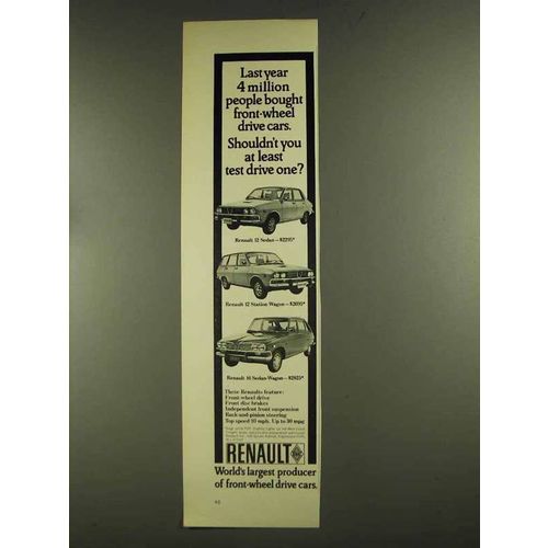 1972 Renault 12 Sedan, 12 Wagon & 16 Sedan-Wagon Ad