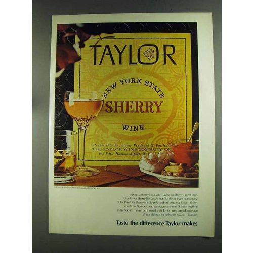 1972 Taylor Sherry Ad - Taste the Difference