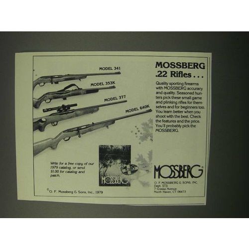 1979 Mossberg Rifle Ad - Models 341, 353K, 377, 640K