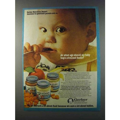 1981 Gerber Strained foods Ad - At What Age Should Baby