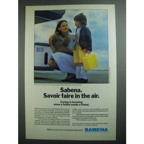 1984 Sabena Airlines Ad - Savoir Faire in Air