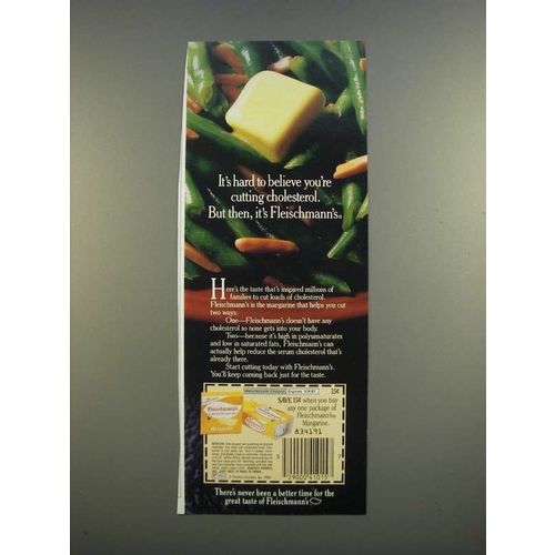 1986 Fleischmann's Margarine Ad - You're Cutting Cholesterol