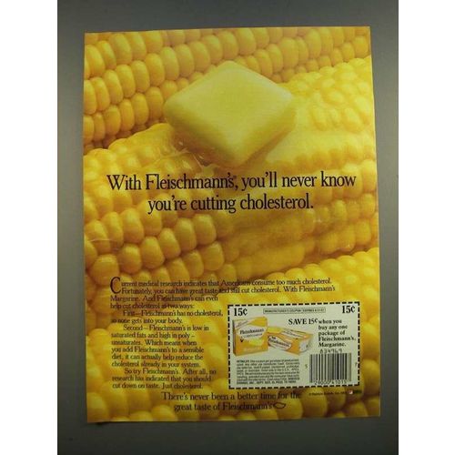 1986 Fleischmann's Margarine Ad - Never Know You're Cutting Cholesterol