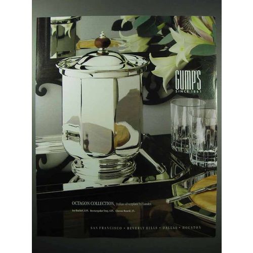 1986 Gump's Landes Octagon Collection Silver Ad