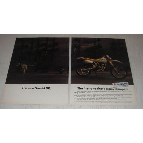 1990 Suzuki DR350 Motorcycle Ad - The 4-stroke that's really pumped