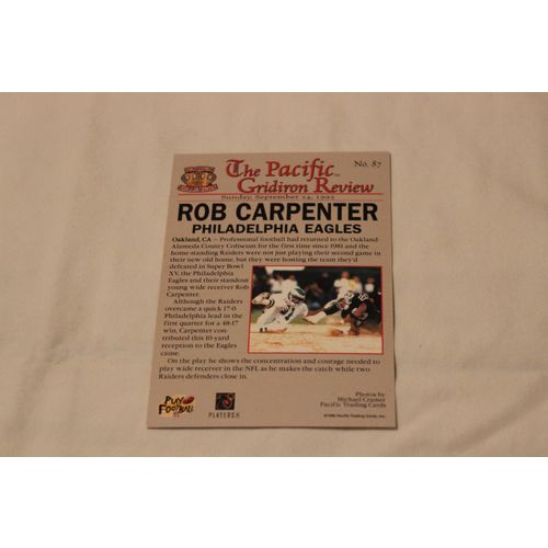 Rob Carpenter 1996 Pacific Gridiron ELECTRIC BLUE NO. 87