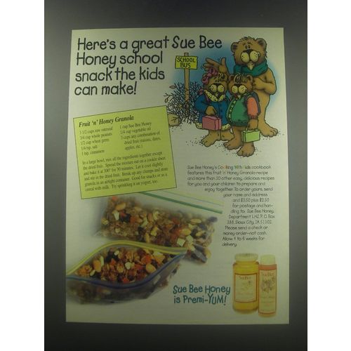 1997 Sue Bee Honey Advertisement - recipe for Fruit 'n' Honey Granola