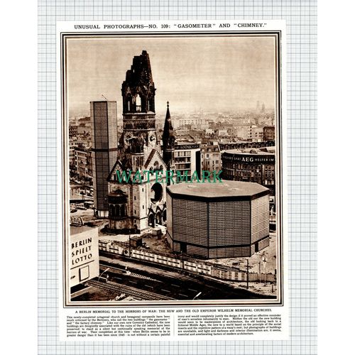 (X239) Berlin Emperor Wilhelm Memorial Churches Germany - 1961 Clip