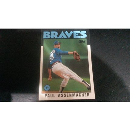 1986 Topps Traded Card # 004T Paul Assenmacher Excellent (5) Atlanta Braves