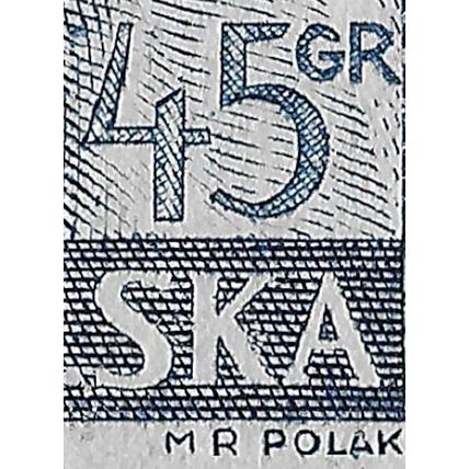 Mi 680 Ab: 45 gr. steel blue Six Year Plan: Peasant and Worker, plate II
