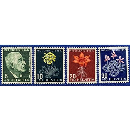 ZAYIX -1947- Switzerland - #B166-169 - Semi Postal - LH - Flora - Flowers