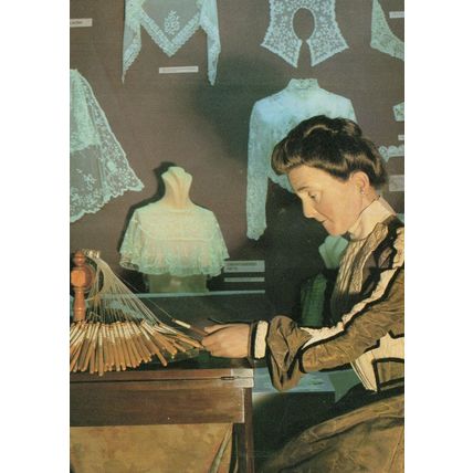 Edith Clark Model Lace Making at Akaros Museum Postcard