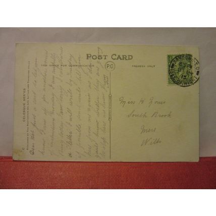 view from the west, SANDOWN, I.O.W. used antique postcard 1915 pm =