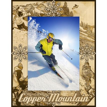 Copper Mountain Colorado Laser Engraved Wood Picture Frame Portrait (3 x 5)