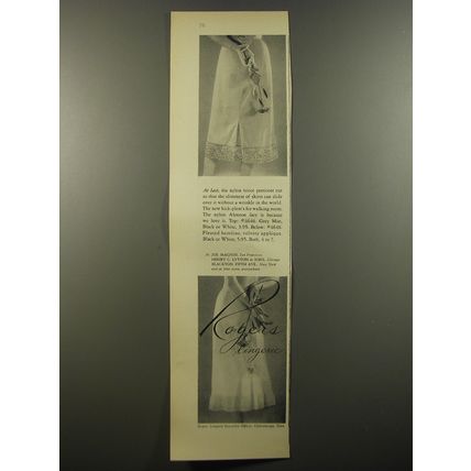 1954 Rogers Lingerie Petticoats Ad - At last, the nylon tricot petticoat