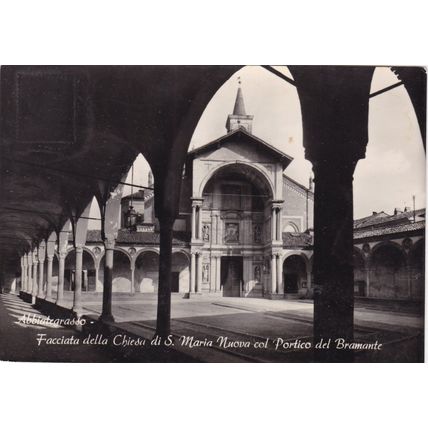 Abbiategrasso Chiesa S Maria Nuova Italy Real Photo Postcard posted 1966 creased