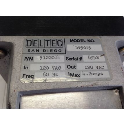 5122084 DELTECH DT50T5 TRANSFORMER 4.2AMP 120VAC 60HZ,EG