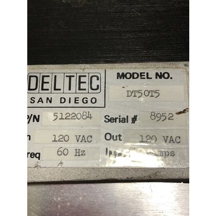 5122084 DELTECH DT50T5 TRANSFORMER 4.2AMP 120VAC 60HZ,EG