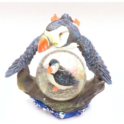 Puffin Minature Water ball with Glitter 10.5 CM Sea Birds Home Decor Gift Beach