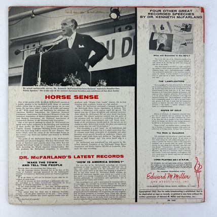 Dr. Kenneth McFarland - Horse Sense Vinyl LP Record Album EM 1800