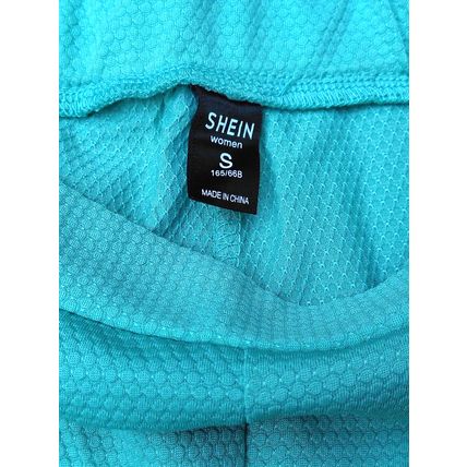 Womens Shein Small Mint Green Textured Capri Pants Light Loose Fitting NEW!