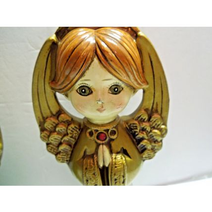 Vintage Pair of Angel Ceramic Figurine Statues Made in Japan