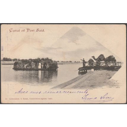 Canal of Port Said, 1901 - Lichtenstern & Harari Postcard